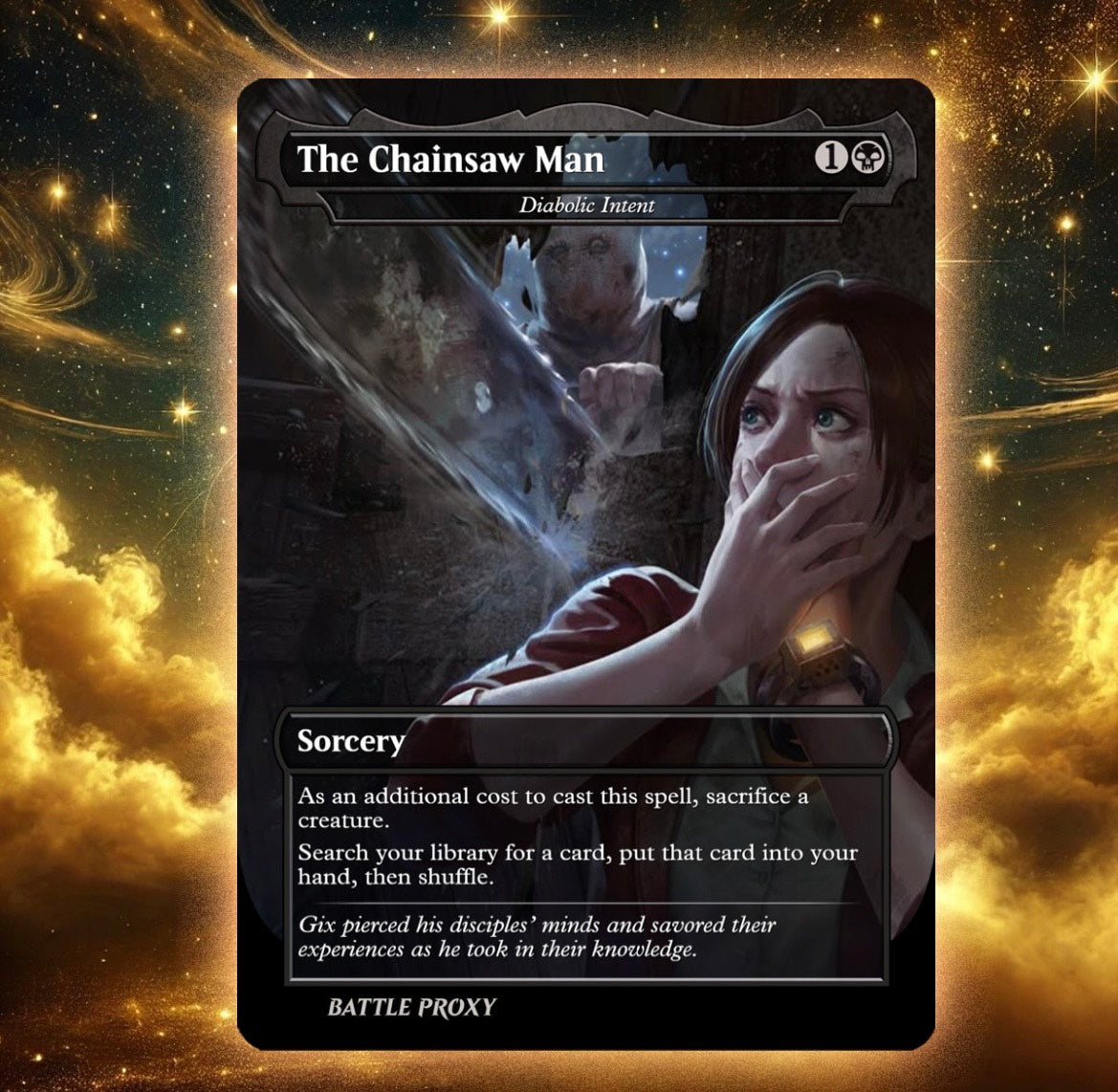 MTG Custom Proxy - The Chainsaw Man - Resident Evil Battle Proxy MTG Custom Proxy - The Chainsaw Man - Resident Evil Battle Proxy