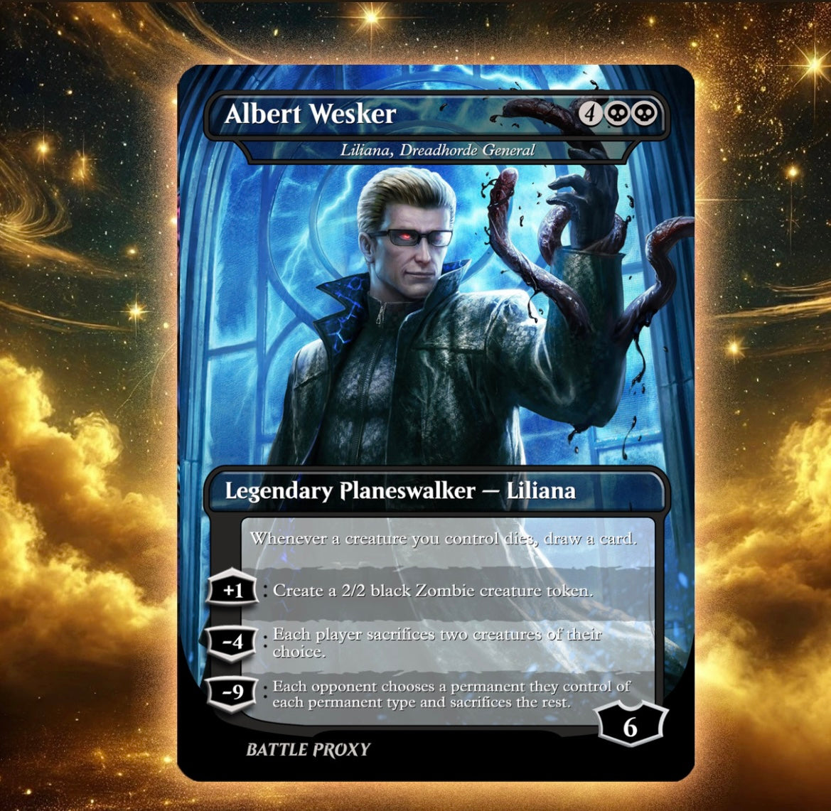 MTG Custom Proxy - Albert Wesker Resident Evil Battle Proxy MTG Custom Proxy - Albert Wesker Resident Evil Battle Proxy
