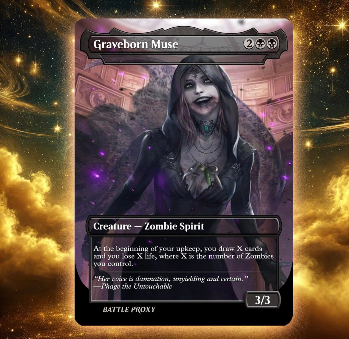 MTG Custom Proxy - Graveborn Muse Resident Evil Battle Proxy MTG Custom Proxy - Graveborn Muse Resident Evil Battle Proxy