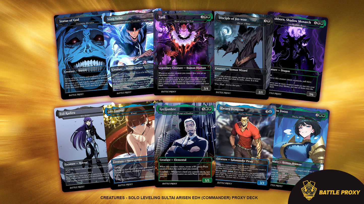 Custom EDH Proxy Deck – Sultai Arisen Commander Deck - Solo Leveling