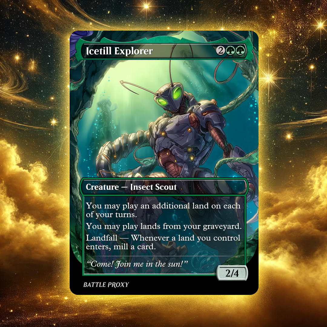 MTG Custom Proxy - Icetill Explorer - Edge of Eternities Battle Proxy MTG Custom Proxy - Icetill Explorer - Edge of Eternities Battle Proxy