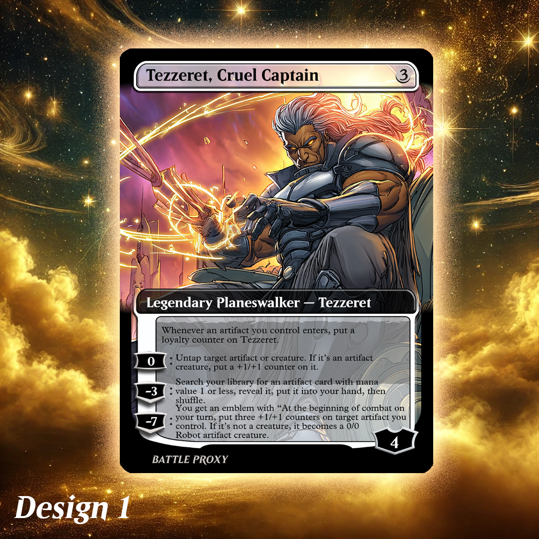 MTG Custom Proxy - Tezzeret, Cruel Captain - Edge of Eternities Battle Proxy MTG Custom Proxy - Tezzeret, Cruel Captain - Edge of Eternities Battle Proxy