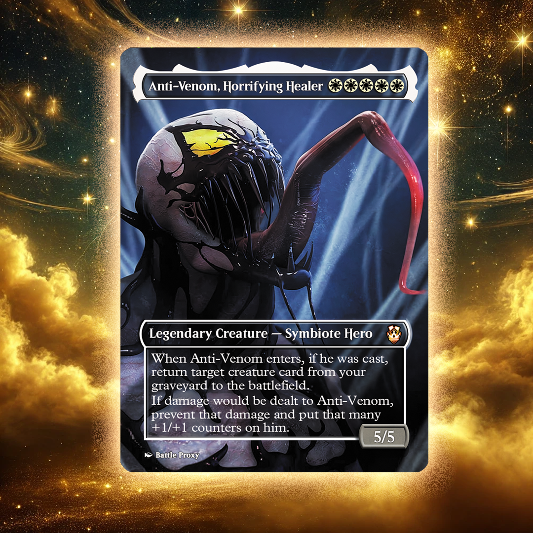 MTG Custom Proxy - Anti-Venom, Horrifying Healer - Spider-Man series Battle Proxy MTG Custom Proxy - Anti-Venom, Horrifying Healer - Spider-Man series Battle Proxy