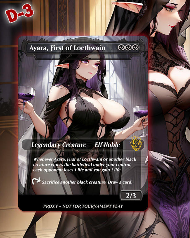 Ayara, First of Locthwain - MTG Proxy - NSFW Version