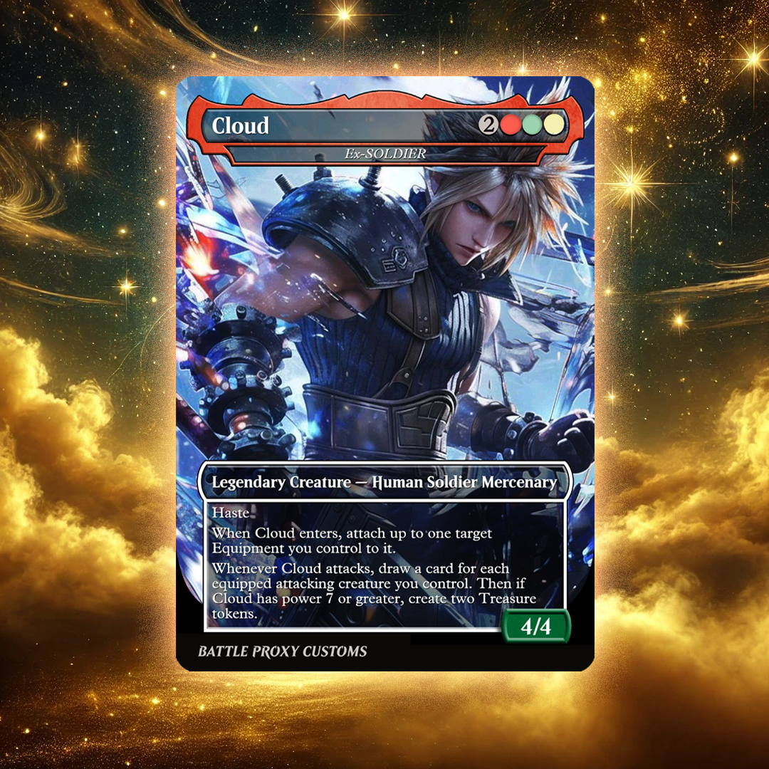 MTG Custom Proxy - Cloud, Ex-SOLDIER Final Fantasy Battle Proxy MTG Custom Proxy - Cloud, Ex-SOLDIER Final Fantasy Battle Proxy