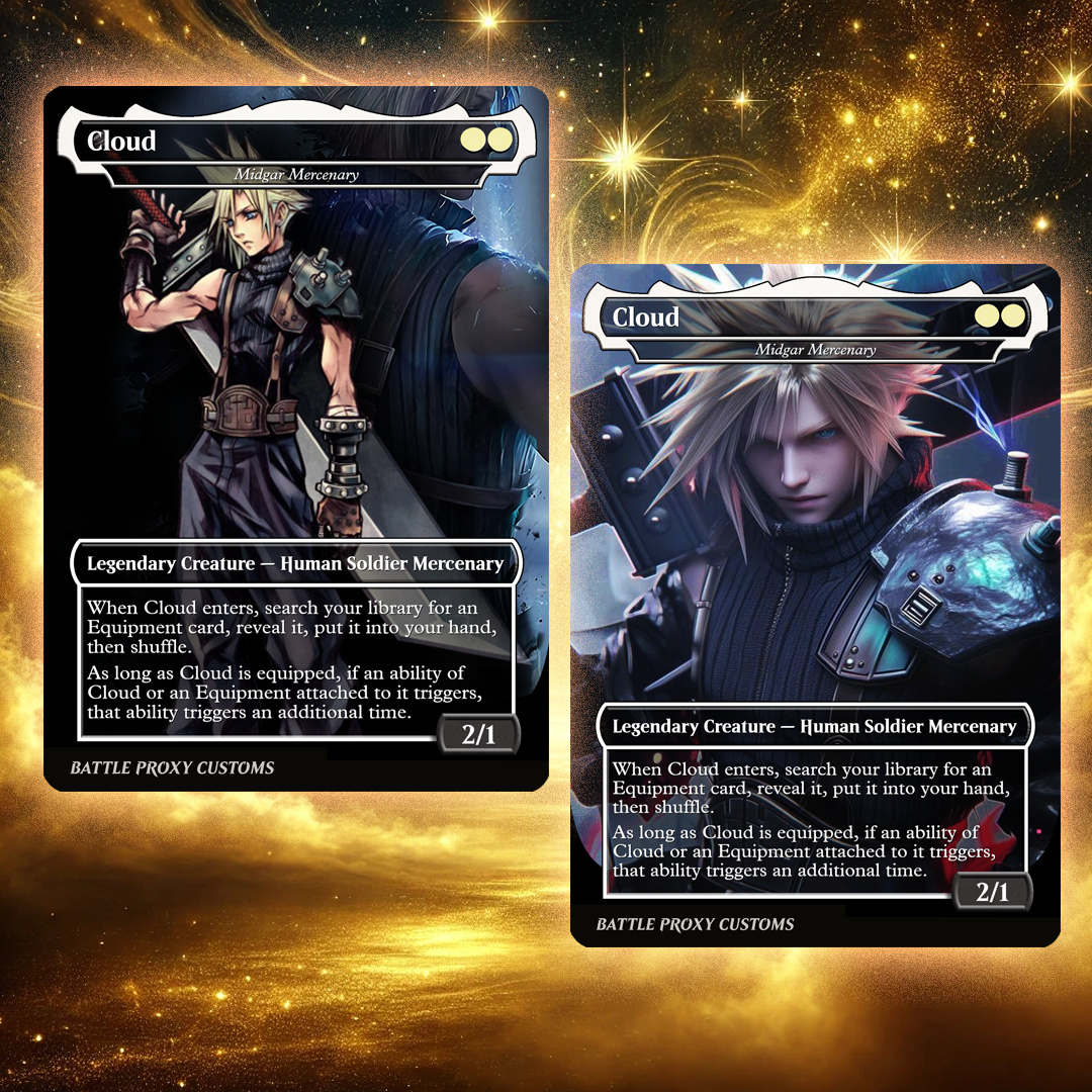 MTG Custom Proxy - Cloud, Midgar Mercenary Final Fantasy Battle Proxy MTG Custom Proxy - Cloud, Midgar Mercenary Final Fantasy Battle Proxy