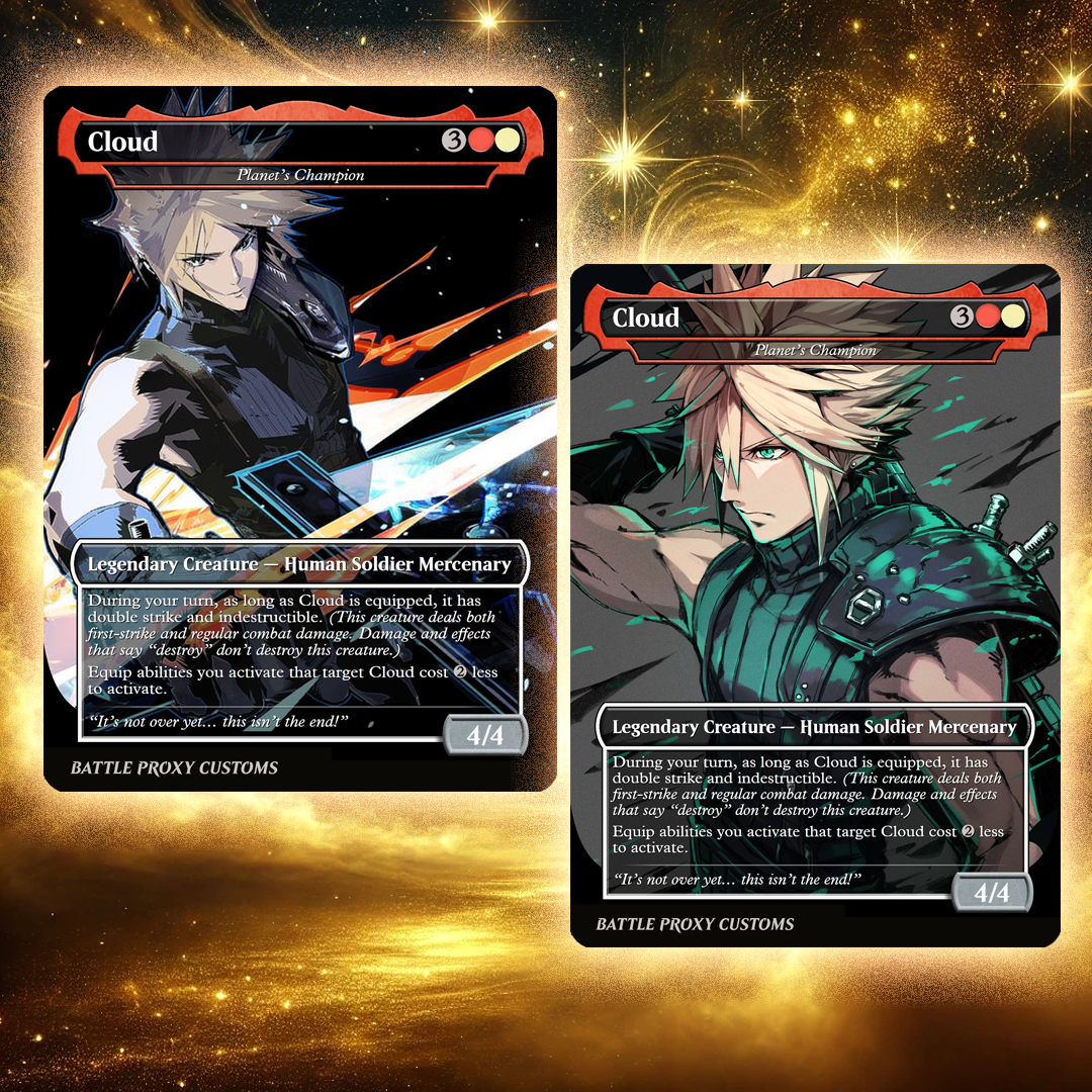 MTG Custom Proxy - Cloud, Planet's Champion Final Fantasy Battle Proxy MTG Custom Proxy - Cloud, Planet's Champion Final Fantasy Battle Proxy