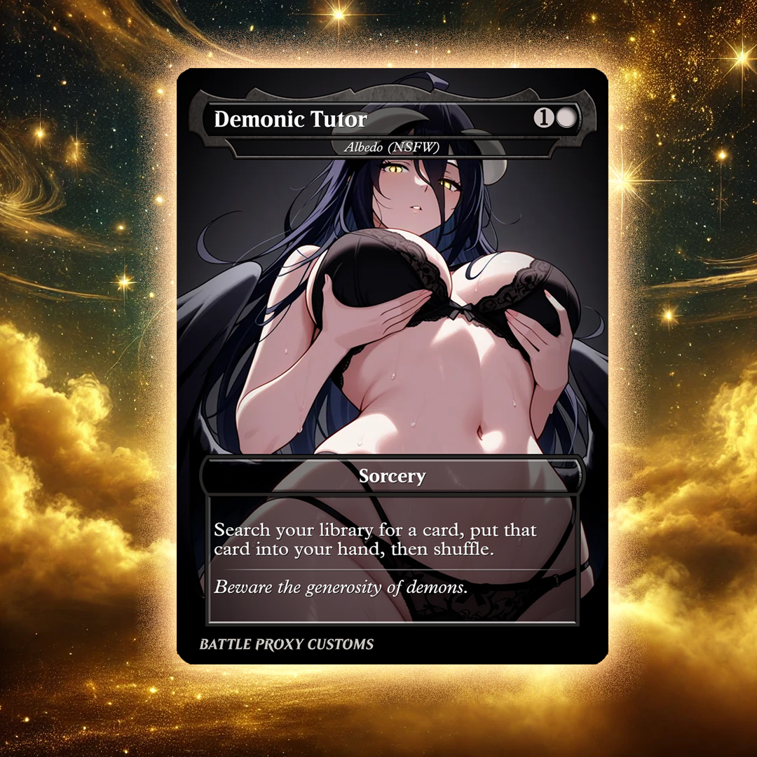 Demonic Tutor - MTG Proxy - NSFW Version - Sexy Waifu