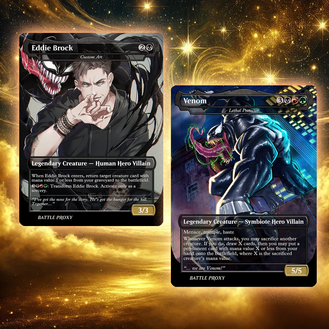 MTG Custom Proxy - Eddie Brock // Venom, Lethal Protector – Battle MTG Custom Proxy - Eddie Brock // Venom, Lethal Protector – Battle