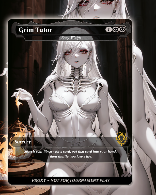 Grim Tutor - MTG Proxy - NSFW Version - Sexy Waifu