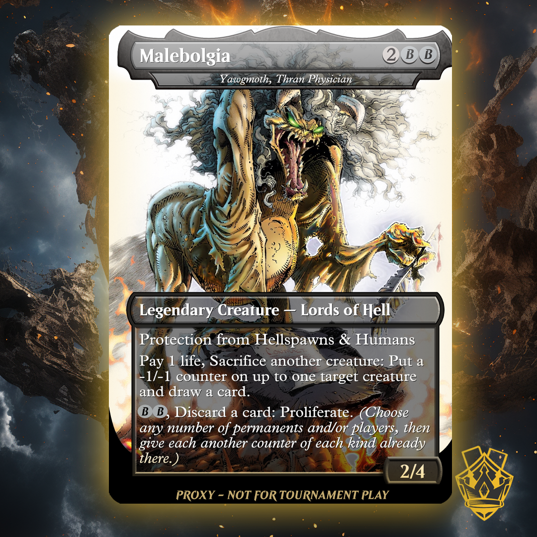 Malebolgia (Yawgmoth, Thran Physician) - MTG Custom Proxy Card Battle Proxy Malebolgia (Yawgmoth, Thran Physician) - MTG Custom Proxy Card Battle Proxy