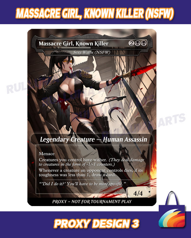 Massacre Girl, Known Killer - MTG Proxy - NSFW Version