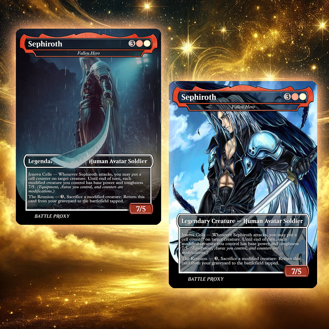 MTG Custom Proxy - Sephiroth, Fallen Hero Final Fantasy Battle Proxy MTG Custom Proxy - Sephiroth, Fallen Hero Final Fantasy Battle Proxy