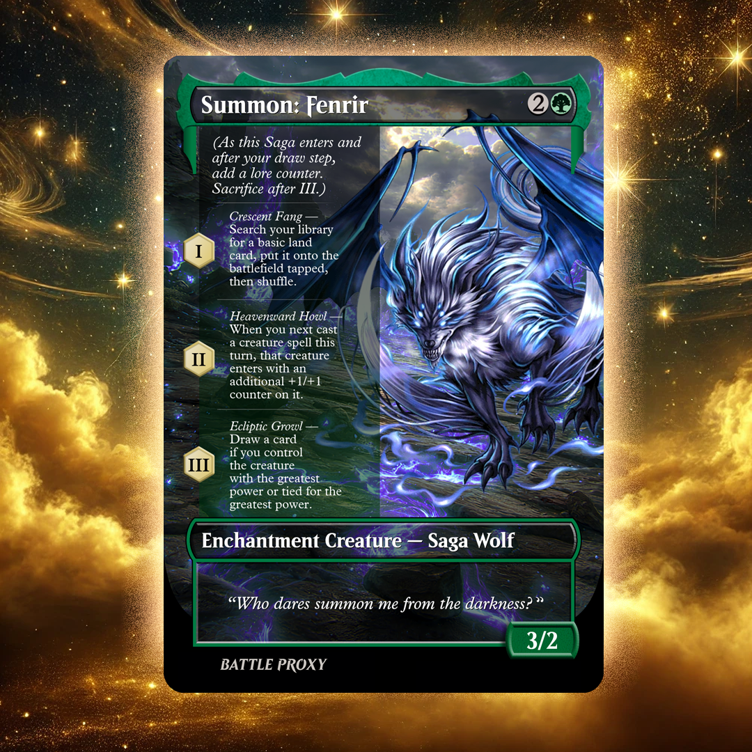 MTG Custom Proxy - Summon: Fenrir - Final Fantasy Battle Proxy MTG Custom Proxy - Summon: Fenrir - Final Fantasy Battle Proxy