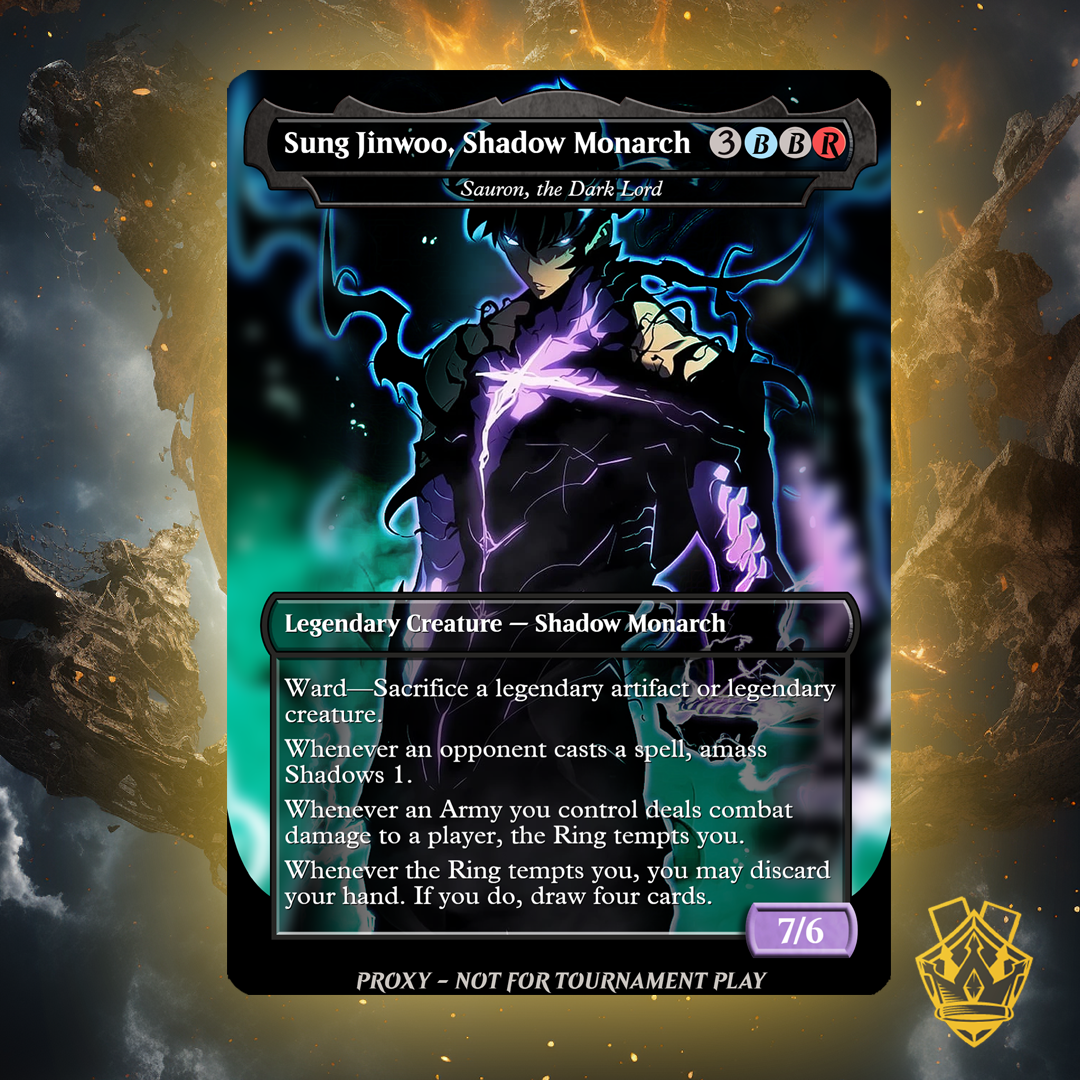 mtg sauron cards Sung Jinwoo – MTG Custom Proxy Card