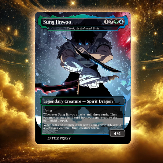 MTG Custom Proxy Card - Sung Jinwoo // Teval, the Balanced Scale