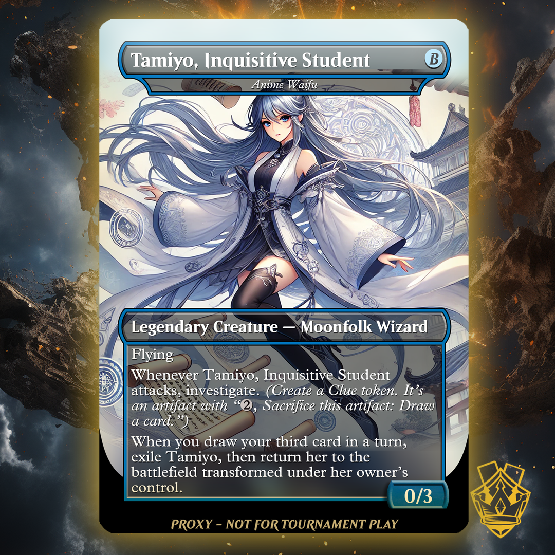 Tamiyo, Inquisitive Student / Seasoned Scholar – MTG Custom Proxy Card
