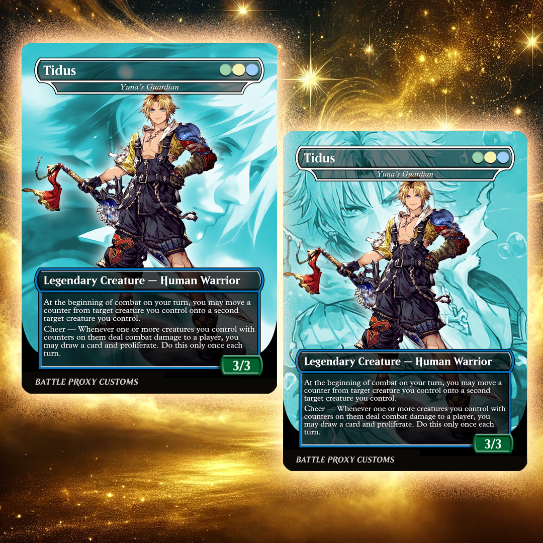 MTG Custom Proxy - Tidus, Yuna's Guardian Final Fantasy Battle Proxy MTG Custom Proxy - Tidus, Yuna's Guardian Final Fantasy Battle Proxy