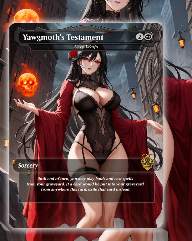 Yawgmoth's Testament - MTG Proxy - NSFW Version - Sexy Waifu