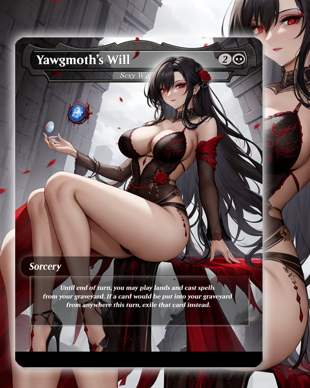 Yawgmoth's Will - MTG Proxy - NSFW Version - Sexy Waifu