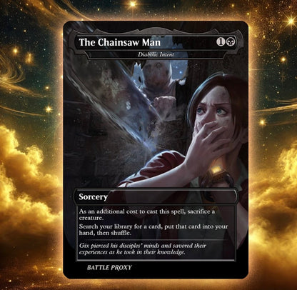 chainsaw mtg card Before the "Chainsaw" was printed, I'd like to believe "Saw in Half" would've been the most perfect Magic the Gathering proxy card for Man MTG Custom Proxy - The