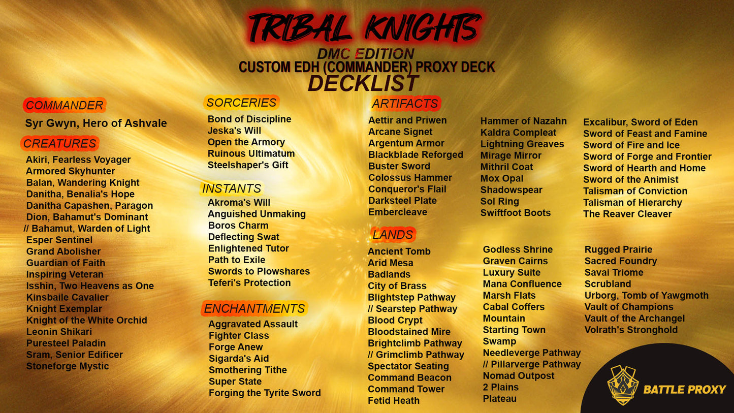 Custom EDH Proxy Deck – Tribal Knights Commander Deck - Devil May Cry