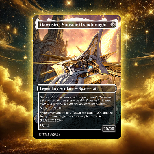 MTG Custom Proxy - Dawnsire, Sunstar Dreadnought - Edge of Eternities