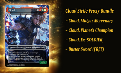 MTG Custom Proxy - Cloud Final Fantasy Proxy Bundle - FREE Buster Sword