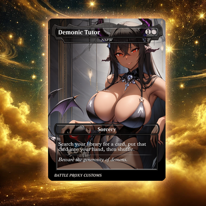 Demonic Tutor  - MTG Proxy - NSFW Version - Sexy Waifu