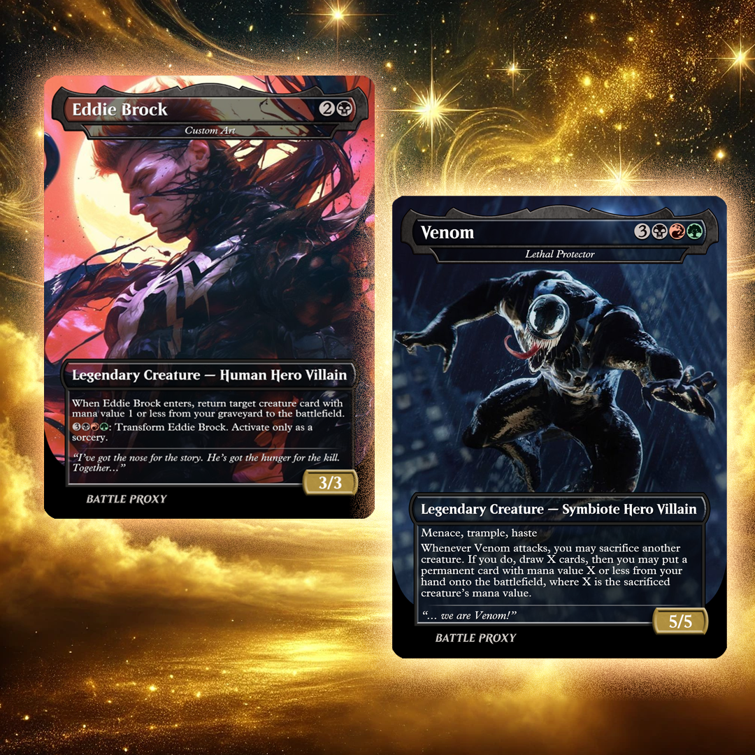 MTG Custom Proxy - Eddie Brock // Venom, Lethal Protector Battle Proxy MTG Custom Proxy - Eddie Brock // Venom, Lethal Protector Battle Proxy