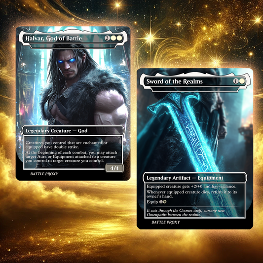 MTG Custom Proxy - Halvar, God of Battle // Sword of the Realms