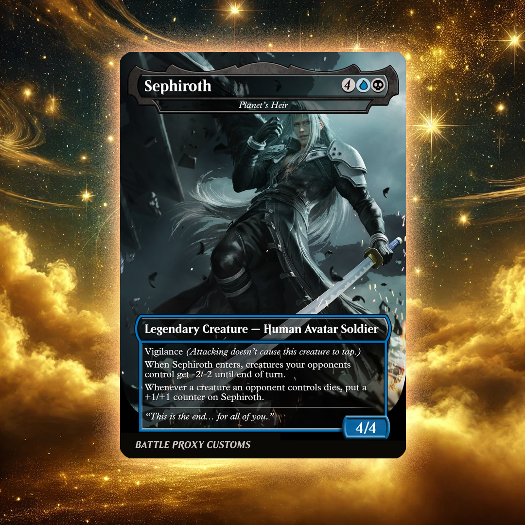 MTG Custom Proxy - Sephiroth, Planet's Heir Final Fantasy Battle Proxy MTG Custom Proxy - Sephiroth, Planet's Heir Final Fantasy Battle Proxy